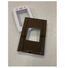 Placa p/ 2 Modulos Juntos 4x2 - Recta Espelhada Fume